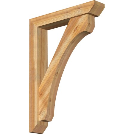 Ekena Millwork Legacy Slat Rough Sawn Bracket w/ Offset Brace, Western Red Cedar, 6"W x 32"D x 44"H BKT0604X32X44LEC06RWR